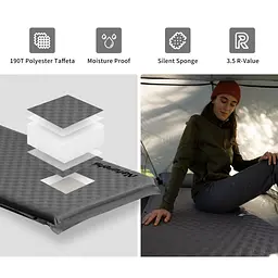 Килимок самонадувний Naturehike (CNK2300DZ014) 6см - з подушкою - одномісний - графіт - мініатюра 5