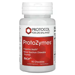 Травні ферменти широкого спектру, ProtoZymes, 90 жувальних таб Protocol For Life Balance vit0002654