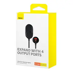 Автомобільний зарядний пристрій Baseus High Efficiency Pro 1-for-2 Car Cigarette Lighter 30W C00455300121-00 Black - мініатюра 6