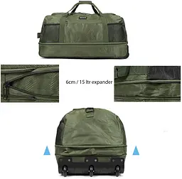 Сумка дорожня на колесах TravelZ Wheelbag Doubleloader foldable green 80(95)L (603097) - мініатюра 5
