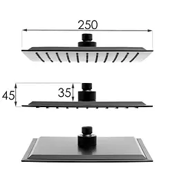 Душова система Yoka Flova 25 black BP.FLOVA 25 BLK, Чорний матовий - мініатюра 5