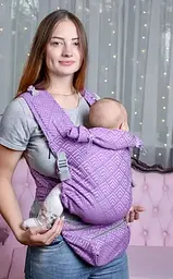 Май-слінг жаккардовий з народження до 36 місяців Coolbabka Бузковий Geometry - мініатюра 4