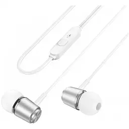 Навушники металеві Hoco M108 Spring metal universal earphones with mic чорні - мініатюра 5