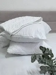 Подушка Ecotton 50х70 см подвійна з чохлом на блискавці із мікрофібри біла White (Novita) (23983) - мініатюра 5