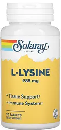 Лізин Вітамін С Цинк Solaray L-Lysine 90 таб