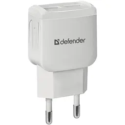 Зарядний пристрій Defender UPA-22 білий, 2xUSB, 2.1 А (83580) - мініатюра 1