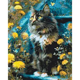 Картина за номерами Котик у кульбабах LW3009-01, 40х50 см