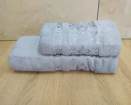 Набір турецьких бамбукових махрових рушників Cestepe 50х90+70х140 Bamboo Royal blue