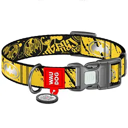 Нашийник для собак Waudog Nylon з QR паспортом Бетмен Ескіз р.L 25 мм 33-49 см (282-1081)