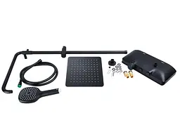 Душова система універсальна Qtap Sloup Black Matt термостатична з полицею QTSL57T105VNKBB - мініатюра 9