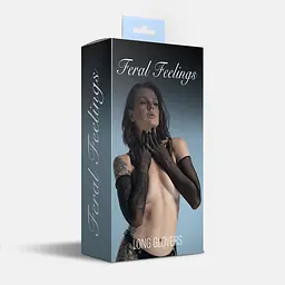 Рукавички довгі сітка Feral Feelings - Long Glovers L, чорні - мініатюра 2
