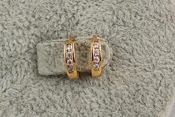 Сережки Xuping Jewelry чотири камінці 1.1 см золотисті