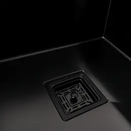 Кухонна мийка Platinum Handmade PVD з нержавіючої сталі з підставкою для ножів 3.0 мм 50x50x23 см чорна - мініатюра 2