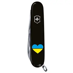 Ніж Victorinox Huntsman Ukraine 91 мм Чорний Серце синьо-жовте (1.3713.3_T1090u) - мініатюра 5