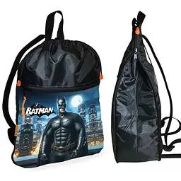 Рюкзак-мішок для взуття, спортивної форми Бетмен «Batman »дитяча сумка для змінки з розширювачем (01215)