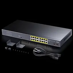 Комутатор Cudy GS1020PS2, 16-Port Gigabit PoE+ Switch with 2 Gigabit SFP ports 200W - мініатюра 4