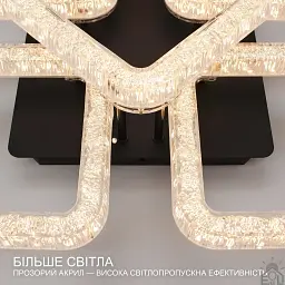 Смарт люстра керована світлодіодна ROOM ICE 5S 100 Вт SMART 530×530×150 мм Чорна ESLLSE - мініатюра 6