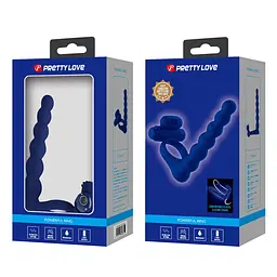 Віброкільце Pretty Love Hercules Penis Sheath III 15.3 см синій - мініатюра 10