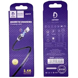 Дата кабель USB 2.0 AM to USB-C magnetic black Denmen (DN-D09T-BK) - мініатюра 3