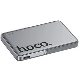Портативний ЗП Power Bank Hoco Q36 Sunlight magnetic suction+holder PD20W з БЗП 5000 mAh Metal grey - мініатюра 3