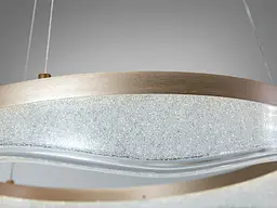 Сучасна підвісна LED-люстра для кабінету Diasha MD86672/600+400CG шампань, 2 кільця, 76 Вт, 60 см, 13-20m2 - мініатюра 6