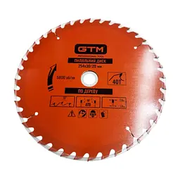 Диск пиляльний GTM 254×30мм, 40 зубів, по дереву (SBW-25440)