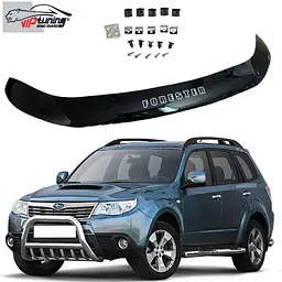 Дефлектор капоту мухобійка для Subaru Forester 2008-2012 Євро Кріплення (Vip Tuning)