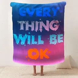 Плед плюшевий 3D мотиваційний Every Thing Will Be Ok 160х200 см - мініатюра 2