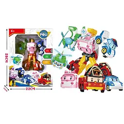 Ігровий набір XG 245 Star Toys Трансформер робот Робокар Полі 3 машинки вертоліт висота робота – 16 см в коробці (6984994210055) - мініатюра 4
