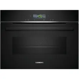 Духова шафа Siemens електрична компактна 45 л, A, дисплей, конвекція, ф-ція мікрохвиль, чорний