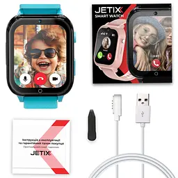 Дитячий GPS-годинник JETIX DF100 Pro Kids з вібродзвінком, 4G відеодзвінком і ліхтариком (Blue) - мініатюра 9