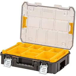 Ящик для інструментів DeWALT TSTAK, прозора кришка, 10 чашок, IP54 (DWST82968-1) - мініатюра 2