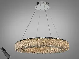 LED підвісна люстра кришталь хром 55Вт пульт