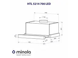 Витяжка Minola HTL 5214 BLF 700 LED - мініатюра 9