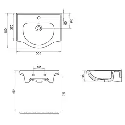 Меблевий умивальник RJ Lotus 55,5x48x15,5 см white RZJ200, Білий - мініатюра 2