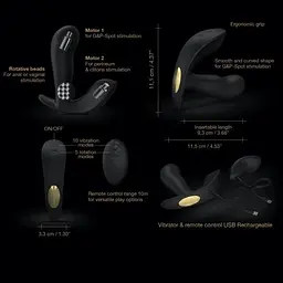 Універсальний вібратор з масажем перлами Dorcel Twist Delight - мініатюра 12