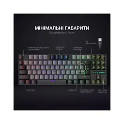 Клавіатура GamePro MK100B Blue Switch LED USB Black (MK100B) - мініатюра 7