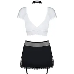Еротичний костюм секретарки Obsessive Secretary suit 5pcs Black S/M, чорно-білий - мініатюра 6