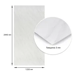 Декоративна плита ПВХ Sticker Wall SW-00001399 Білий мармур 1,22х2,44мх3мм - мініатюра 4