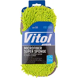 Губка Vitol для миття авто мікрофібра 23х11.5х6 см (VSC-1395)