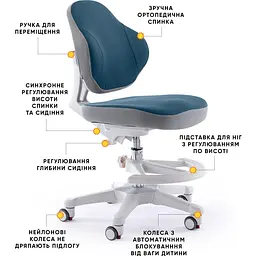 Дитяче крісло Evo-Kids Mio Classic Dark blue (Y-405 DB) - мініатюра 3