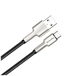 Дата кабель USB 2.0 AM to USB-C 1.0m head metal black ColorWay (CW-CBUC046-BK) - мініатюра 2