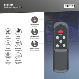 Відеокомутатор Digitus UHD HDMI (INx5 - OUTx1), 8K teh0025046 - мініатюра 7