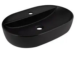 Раковина накладная Qtap Scorpio 600x400x120 Matt Black с донным клапаном QT142203MBMBN48469 - мініатюра 1