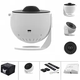 Проєктор зоряного неба + 12 картриджів, від USB, Galaxy Projector, Білий/планетарій для спальні/Нічник зоряне небо - мініатюра 8