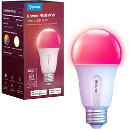 Розумна лампа Govee H6004 RGB Wi-Fi/Bluetooth E27 8W 800 lm білий