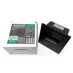 Світлодіодний світильник DH1010ARD 3W 3000K LED чорний IP54 квадратний сходовий 85*85*49мм для підсвітки сходів 230V 30Lm - мініатюра 4