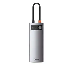 Адаптер USB Хаб Baseus Metal Gleam Series 6-in-1 Multifunctional Docking Station Gray CAHUB-CW0G