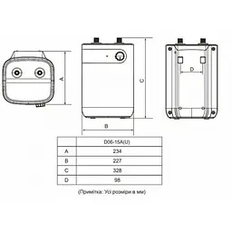Бойлер Midea ECO компакт D06-15A (U) білий - мініатюра 9