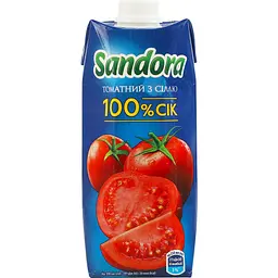 Томатний сік Sandora з сіллю відновлений стерилізований 0.5 л